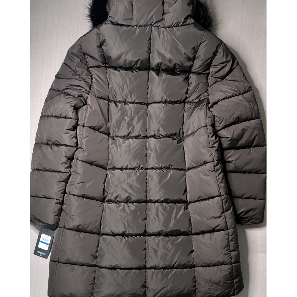 Tommy Hilfiger Women's Black Heavy Weight Puffer Jacket Hooded Faux Fur Size XL - Picture 3 of 13